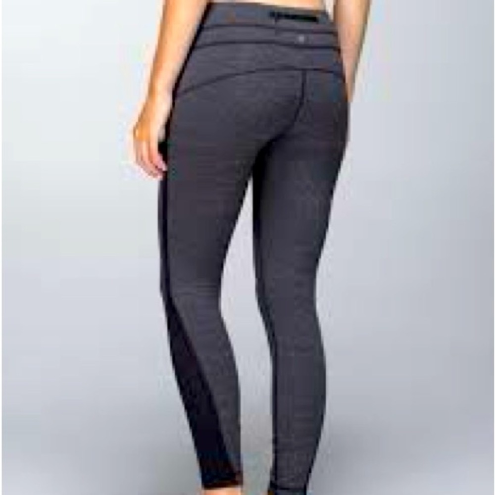 Lululemon Run: Pace Tight Wee Stripe Black Heathered Black/Black